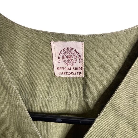 Vintage 60s Boys Scouts Button Down Shirt Small - Picture 5 of 5